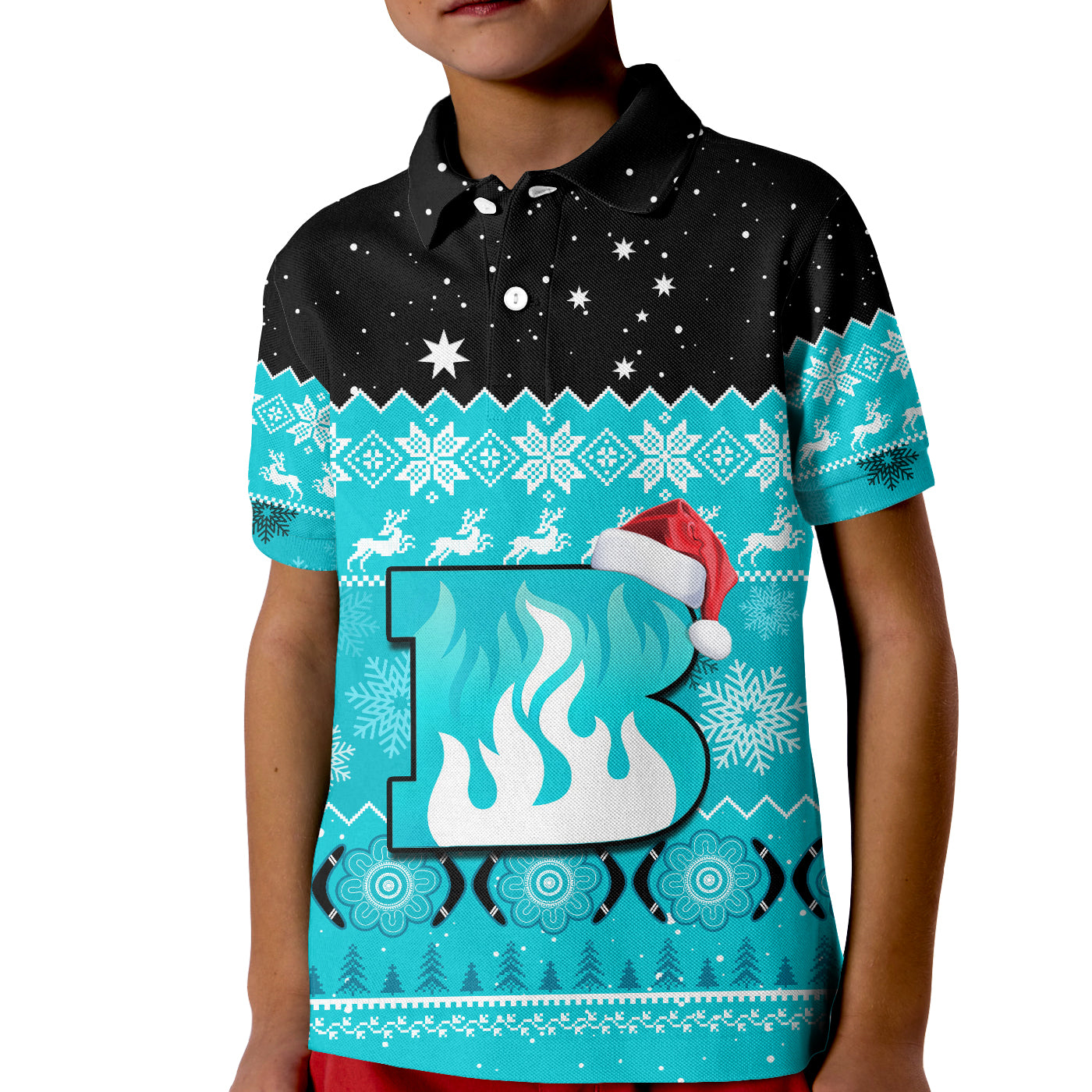 custom-personalised-brisbane-heat-cricket-polo-shirt-kid-aboriginal-merry-christmas