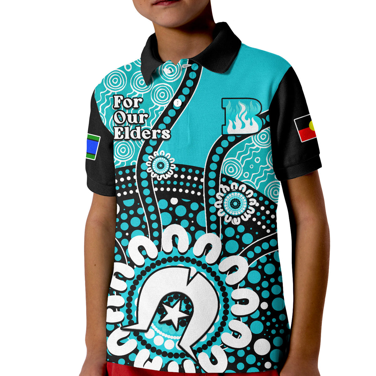 custom-text-and-number-brisbane-heat-naidoc-2023-polo-shirt-kid-indigenous-for-our-elders