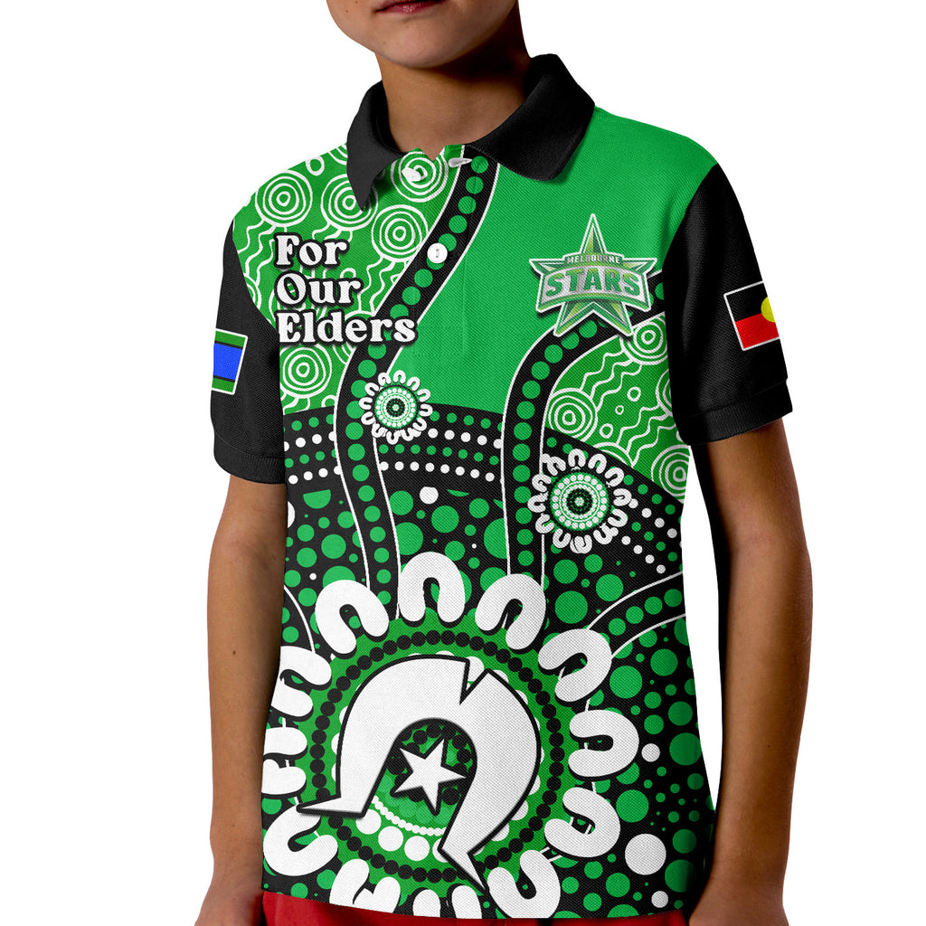 custom-text-and-number-melbourne-stars-naidoc-2023-polo-shirt-kid-indigenous-for-our-elders
