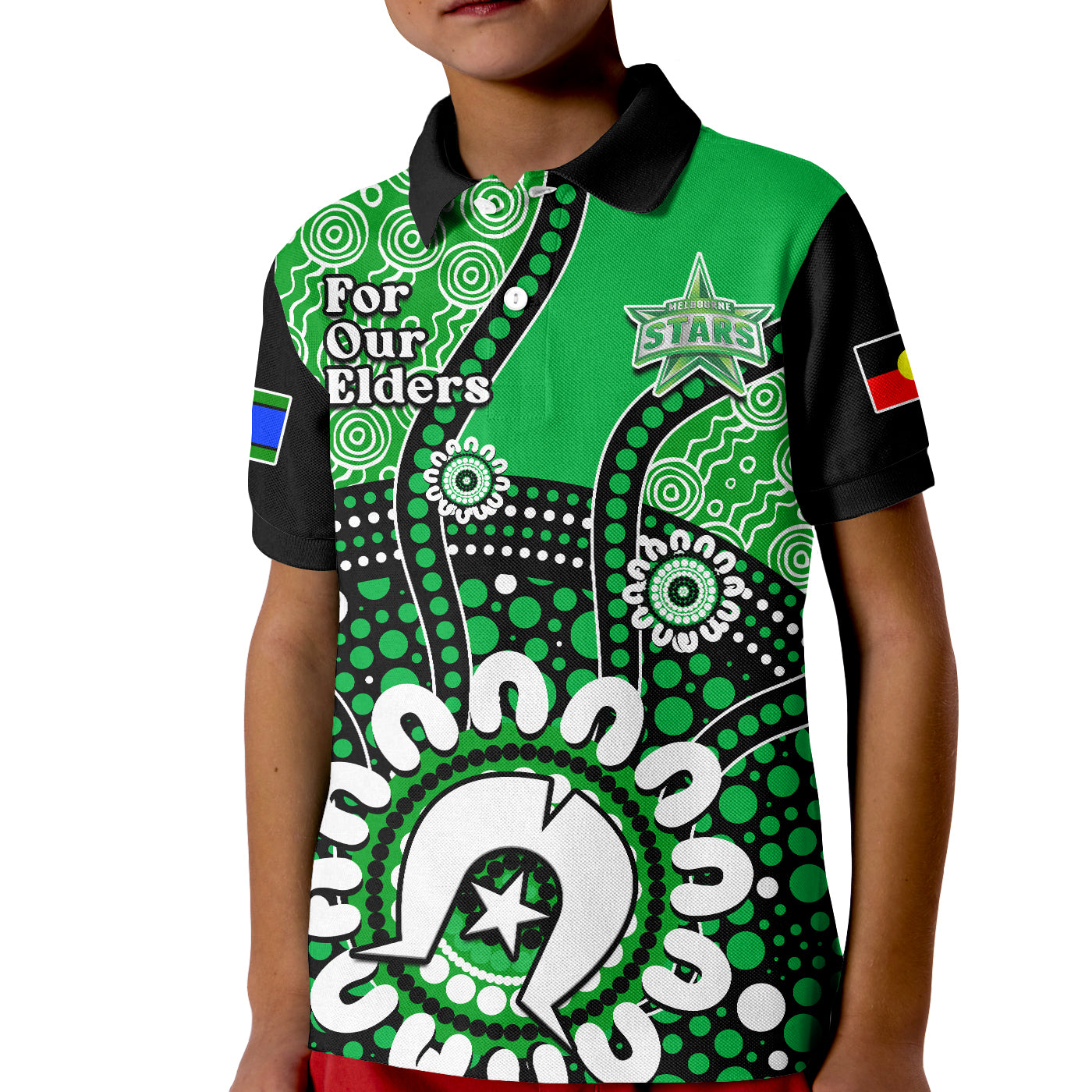 custom-text-and-number-melbourne-stars-naidoc-2023-polo-shirt-kid-indigenous-for-our-elders