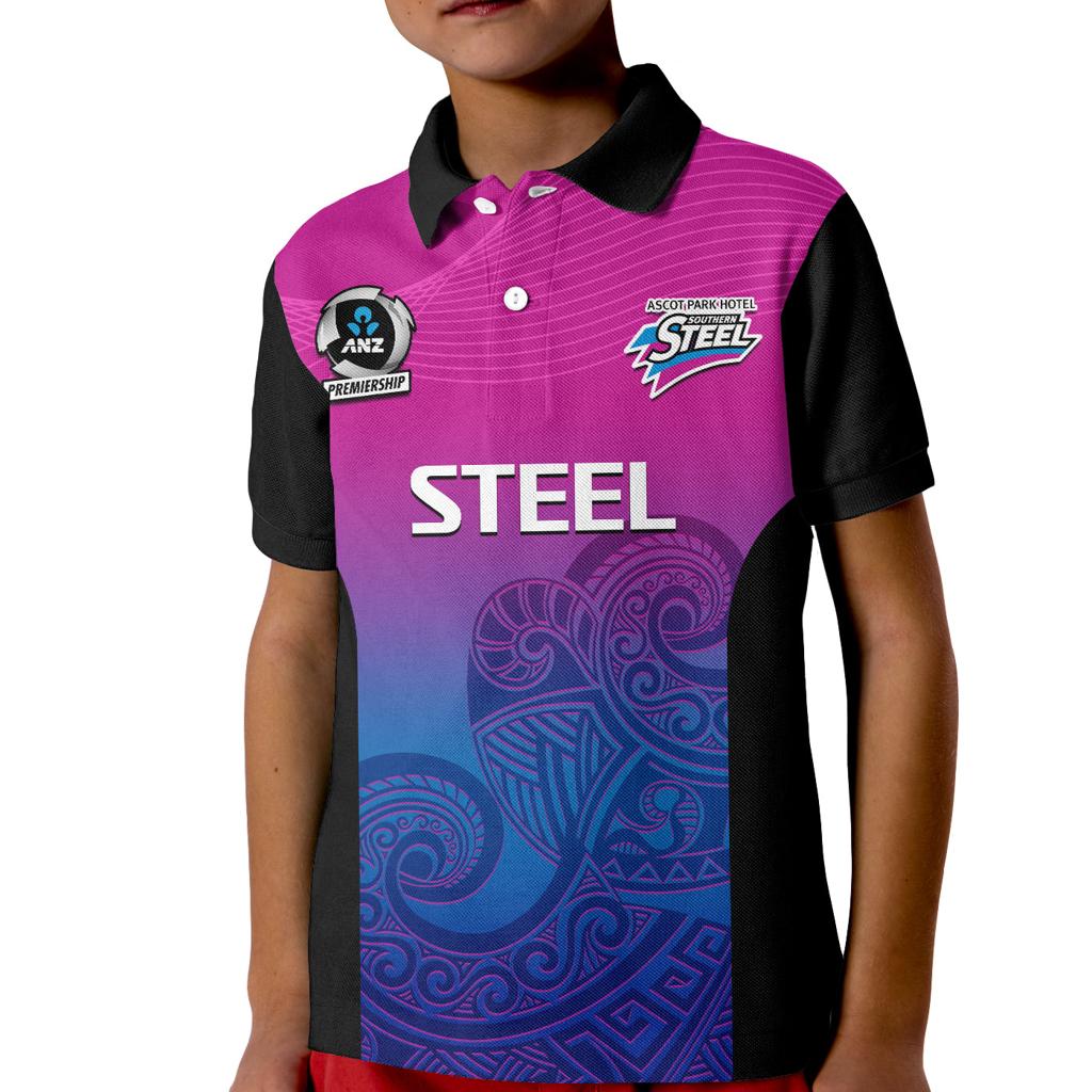 custom-text-and-number-aotearoa-netball-polo-shirt-kid-southern-steel-2023-anz-premiership