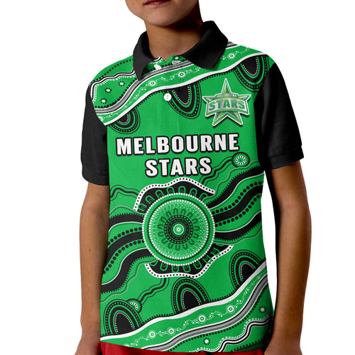 custom-text-and-number-stars-cricket-polo-shirt-kid-melbourne-aboriginal-painting