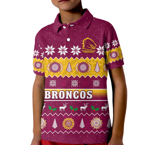 custom-personalised-broncos-christmas-polo-shirt-brisbane-aboriginal-art-merry-xmas