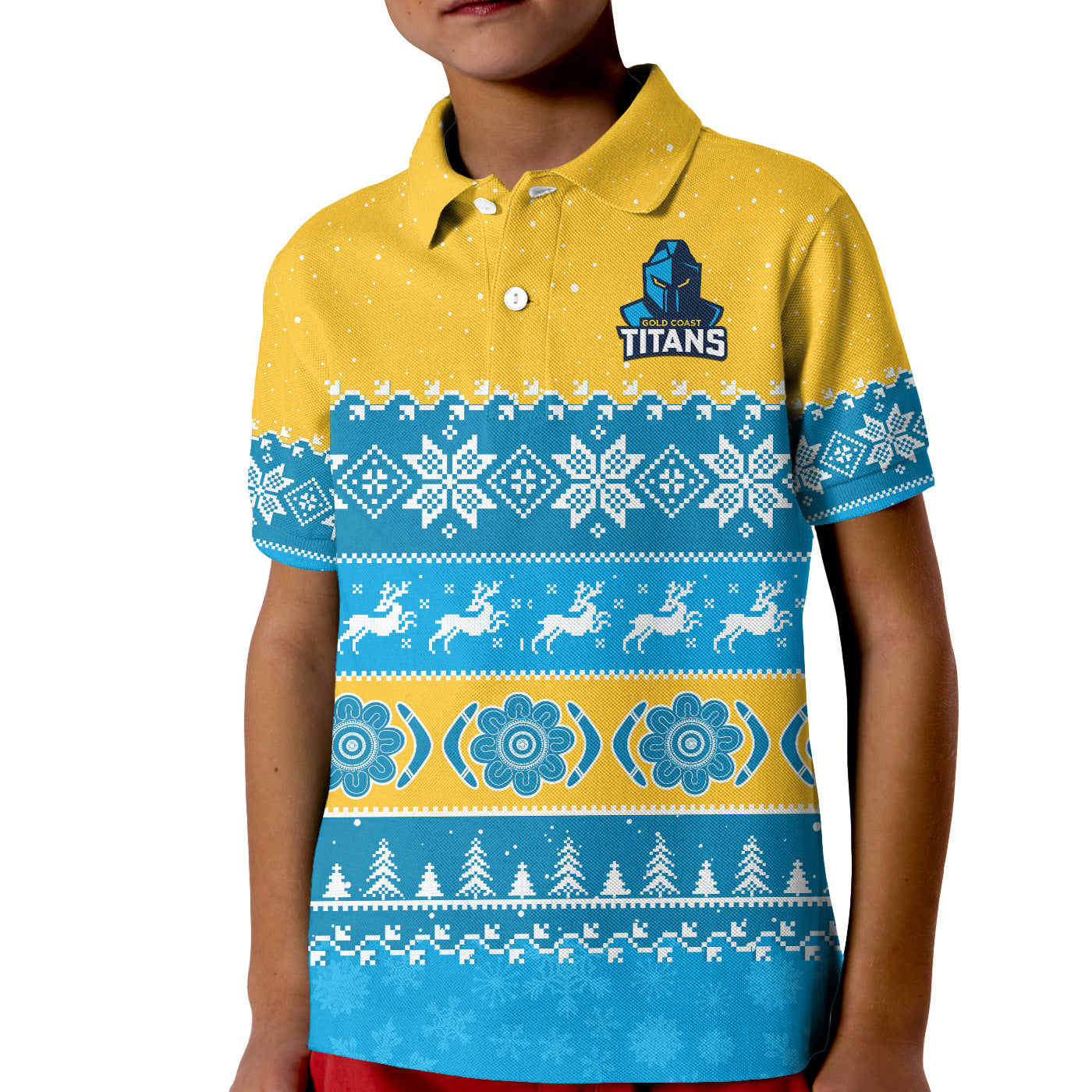 custom-personalised-titans-rugby-polo-shirt-kid-indigenous-merry-christmas