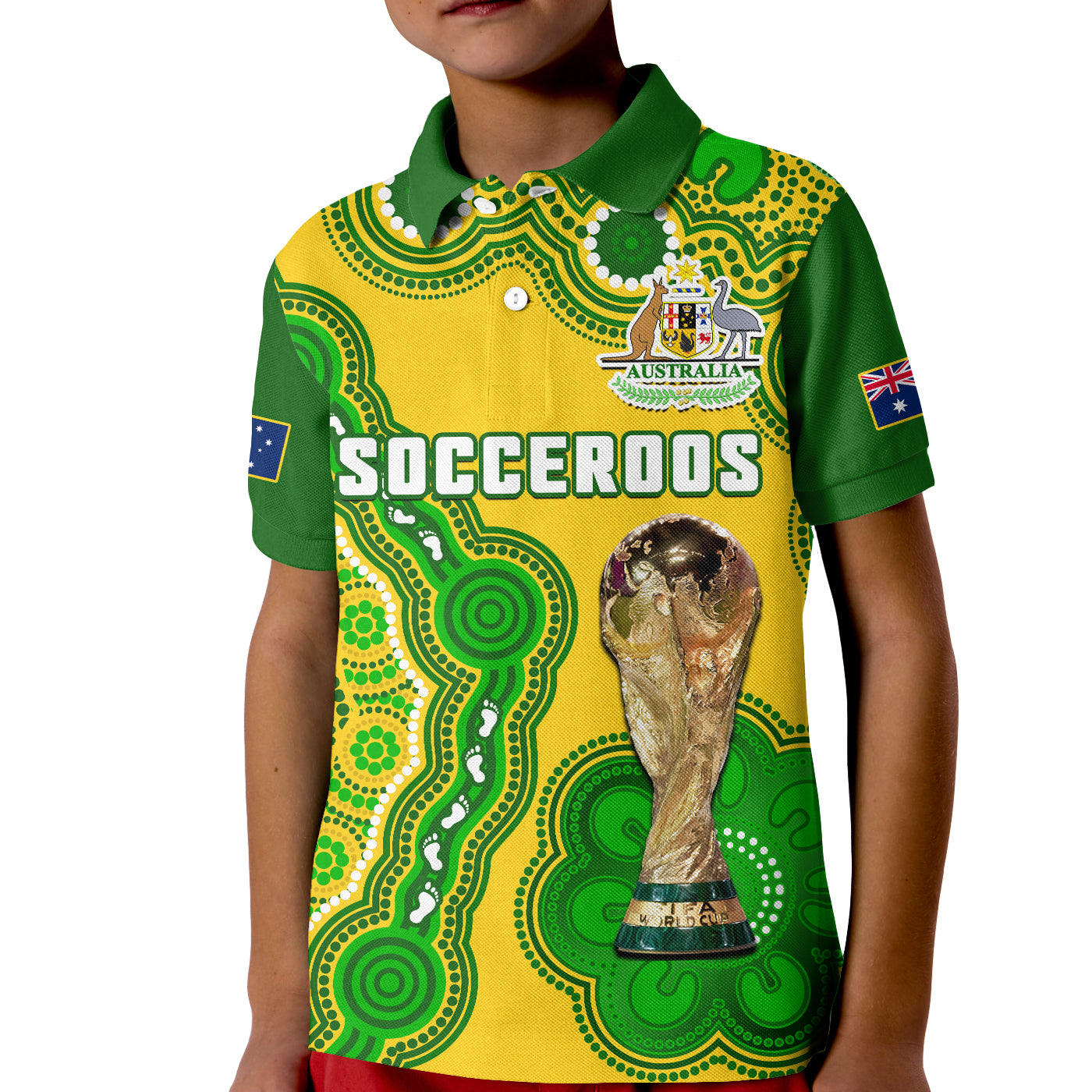 custom-text-and-number-australia-soccer-polo-shirt-kid-socceroos-aboriginal-wc-2022
