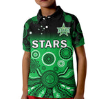 custom-text-and-number-stars-cricket-polo-shirt-melbourne-team-green-gradient-aboriginal-art