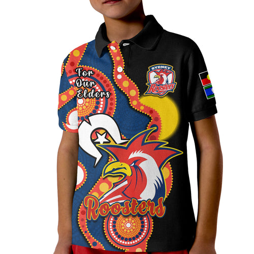 roosters-rugby-naidoc-2023-polo-shirt-tricolours-for-our-elders-indigenous-art