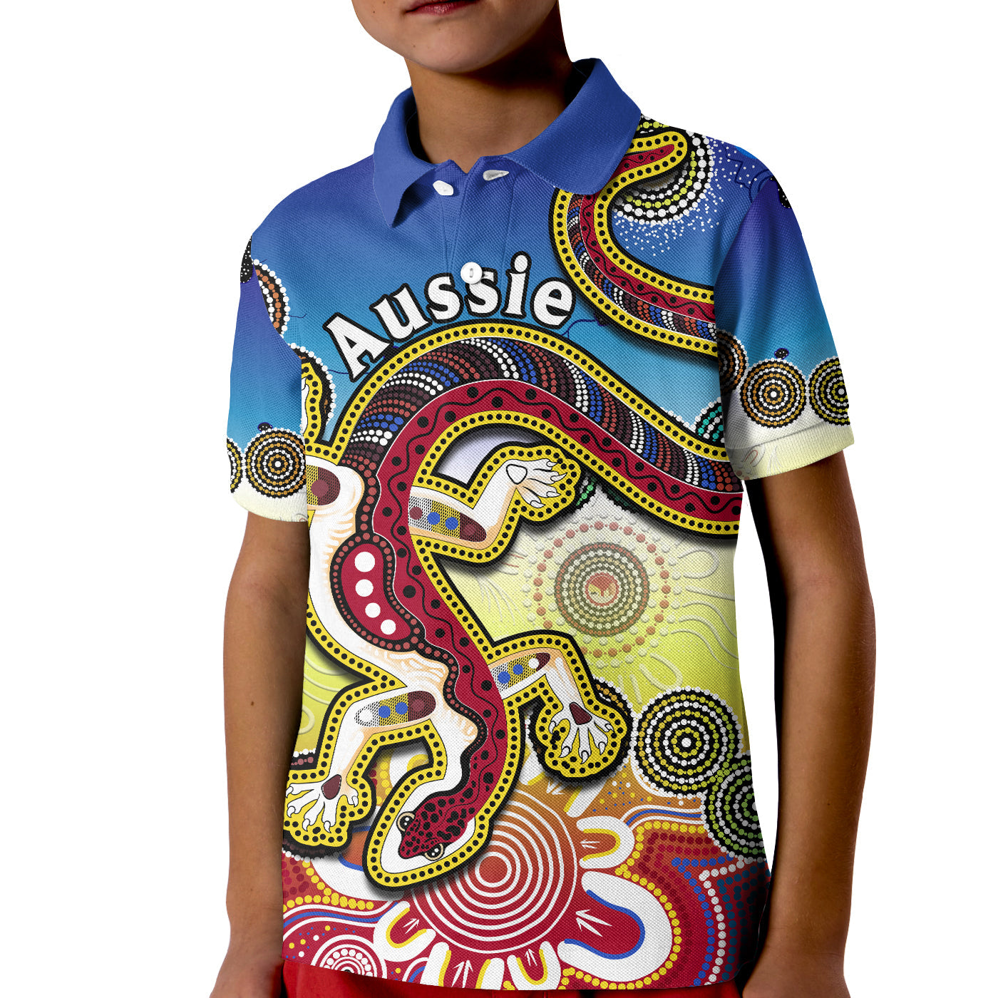 custom-personalised-australia-polo-shirt-indigenous-red-lizard-love-aussie-artsy