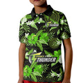 custom-text-and-number-sydney-thunder-cricket-polo-shirt-kid-aboriginal-art-mix-tropical-flowers