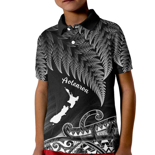 custom-personalised-new-zealand-silver-fern-polo-shirt-kid-aotearoa-map-maori