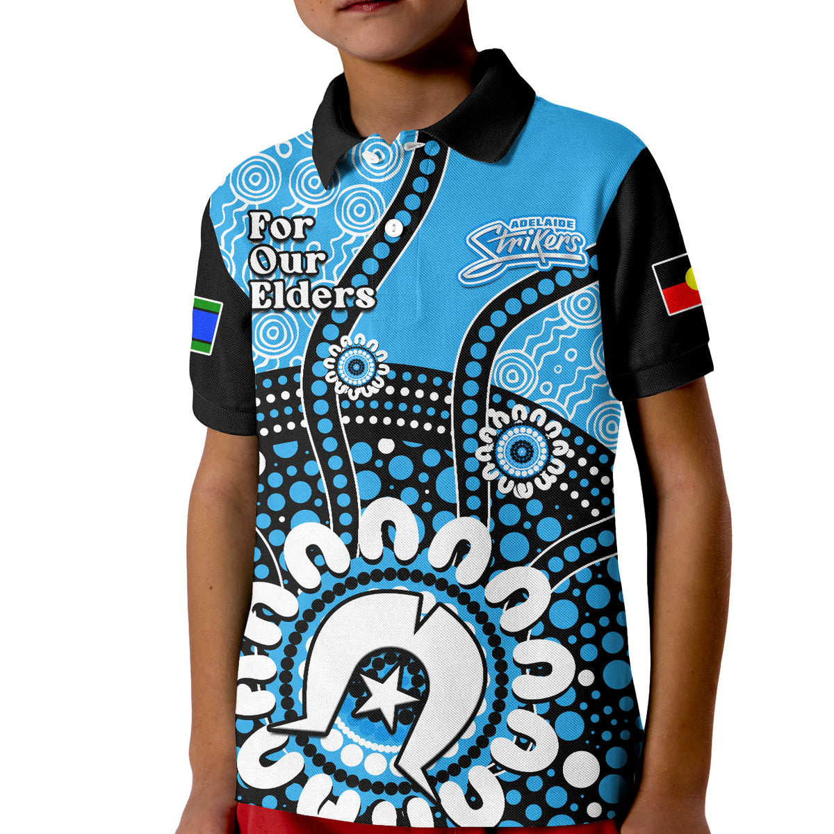 adelaide-strikers-naidoc-2023-polo-shirt-kid-indigenous-for-our-elders