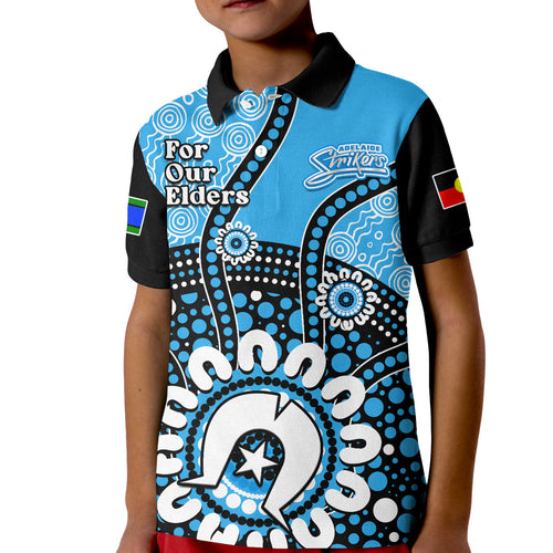 adelaide-strikers-naidoc-2023-polo-shirt-kid-indigenous-for-our-elders