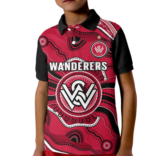 custom-text-and-number-western-sydney-wanderers-football-polo-shirt-kid-aboriginal-art