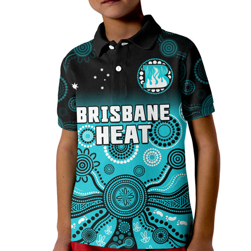 custom-text-and-number-brisbane-heat-polo-shirt-kid-gradient-aboriginal-dot-painting