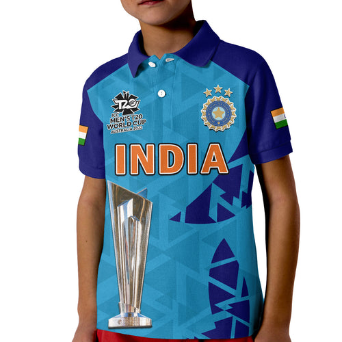 custom-text-and-number-india-cricket-polo-shirt-kid-men-in-blue-champions-mens-t20-wc-2022