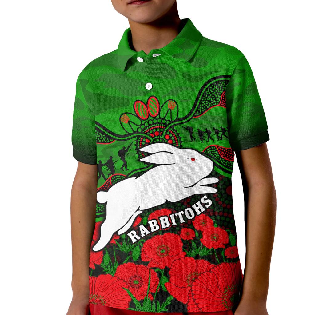 rabbitohs-rugby-anzac-polo-shirt-kid-south-sydney-camouflage-poppy-aboriginal