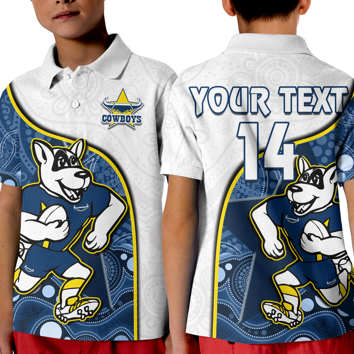 custom-text-and-number-cowboys-rugby-polo-shirt-kid-macost-indigenous-pattern-2022-premiers