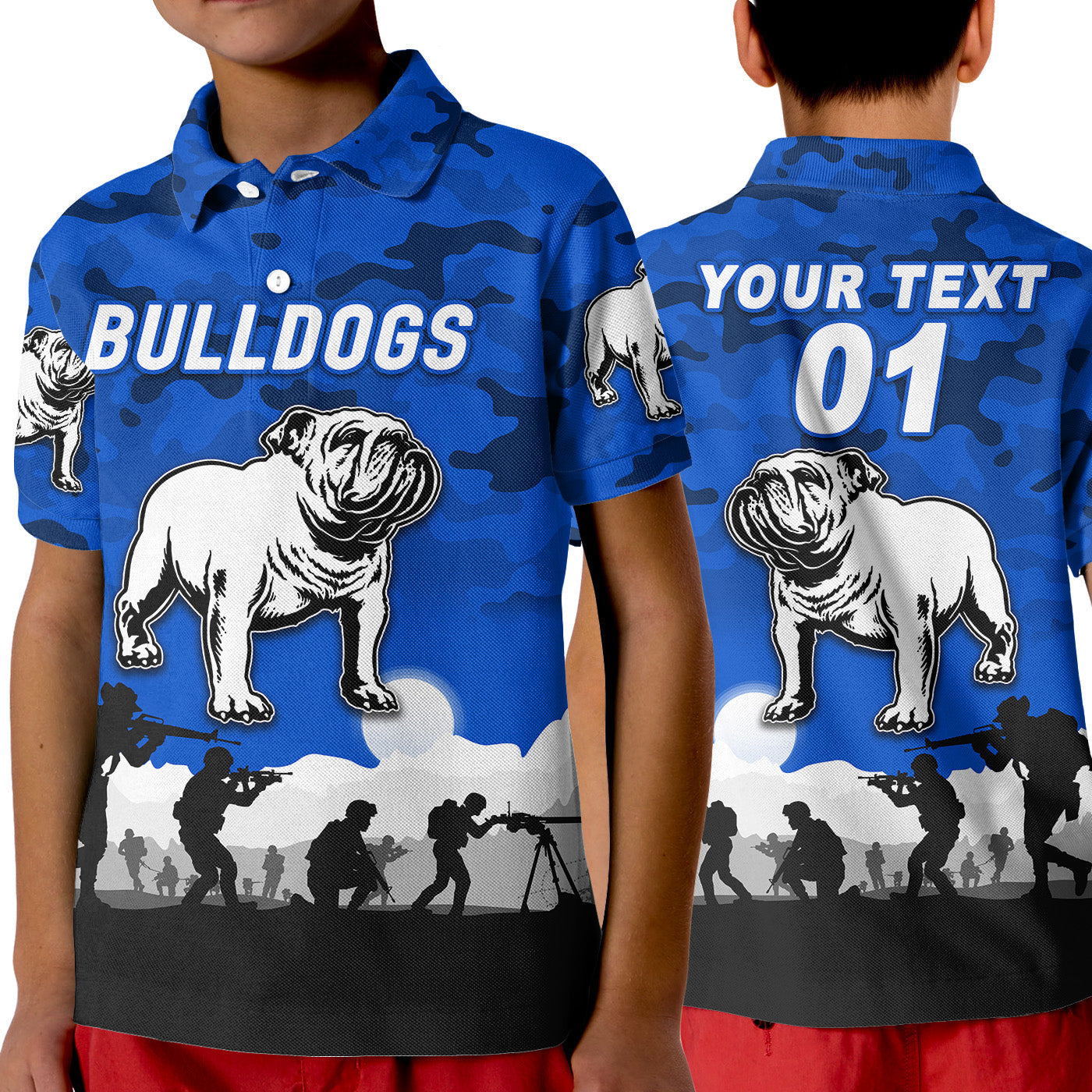 custom-personalised-bulldogs-anzac-polo-shirt-simple-style-blue