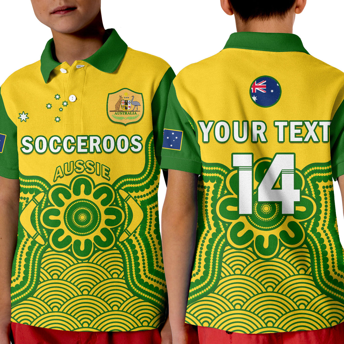 custom-text-and-number-australia-soccer-polo-shirt-kid-socceroos-aboriginal-go-champions-world-cup-2022