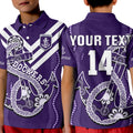 custom-text-and-number-dockers-football-polo-shirt-kid-fremantle-anchor-mix-aboriginal-pattern-dynamic-style