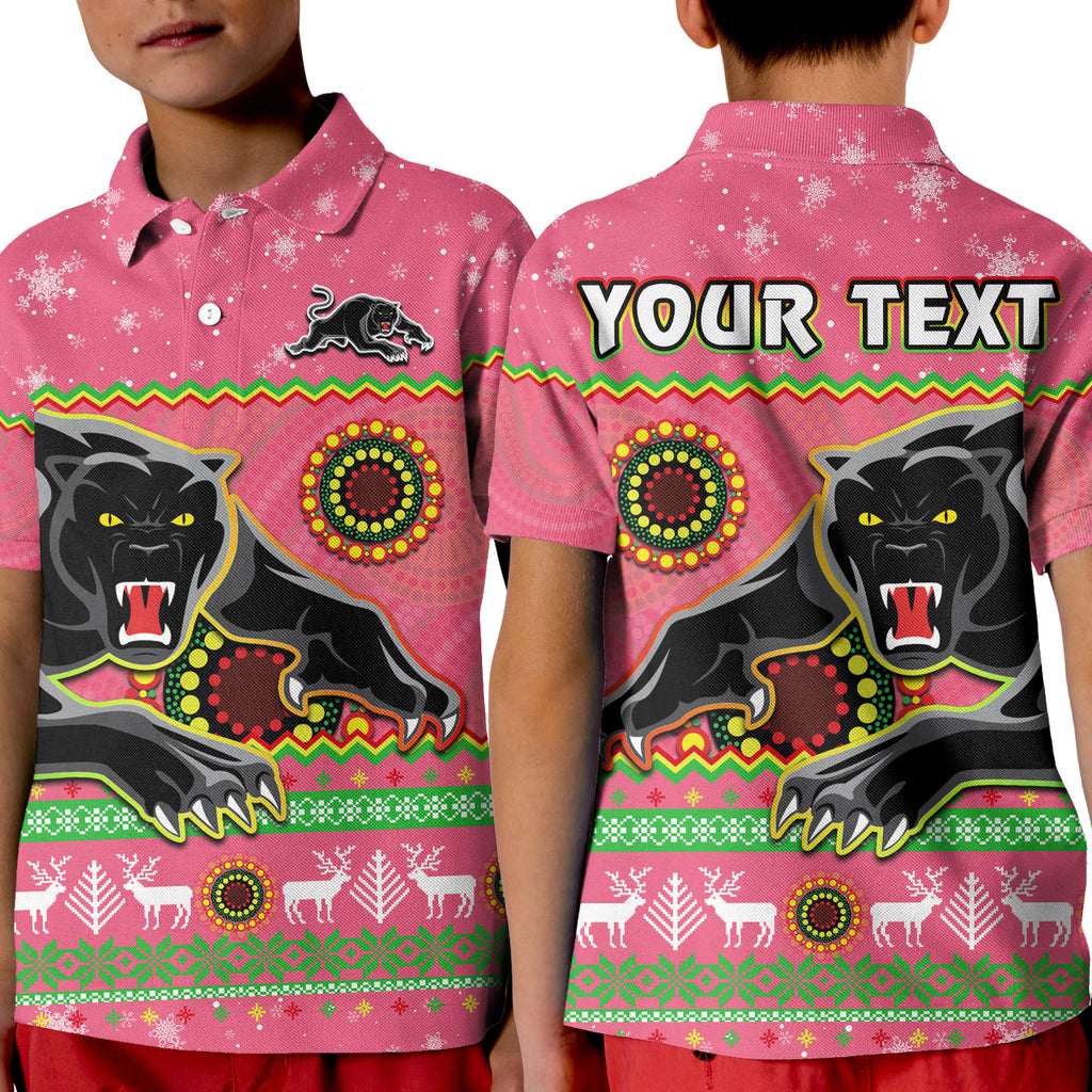 custom-personalised-panthers-christmas-polo-shirt-aboriginal-pattern-penrith-pink-version