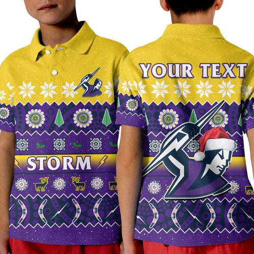custom-personalised-melbourne-storm-christmas-polo-shirt-aboriginal-art-merry-xmas