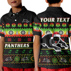 custom-personalised-penrith-panthers-christmas-polo-shirt-the-riff-aboriginal-art-merry-xmas