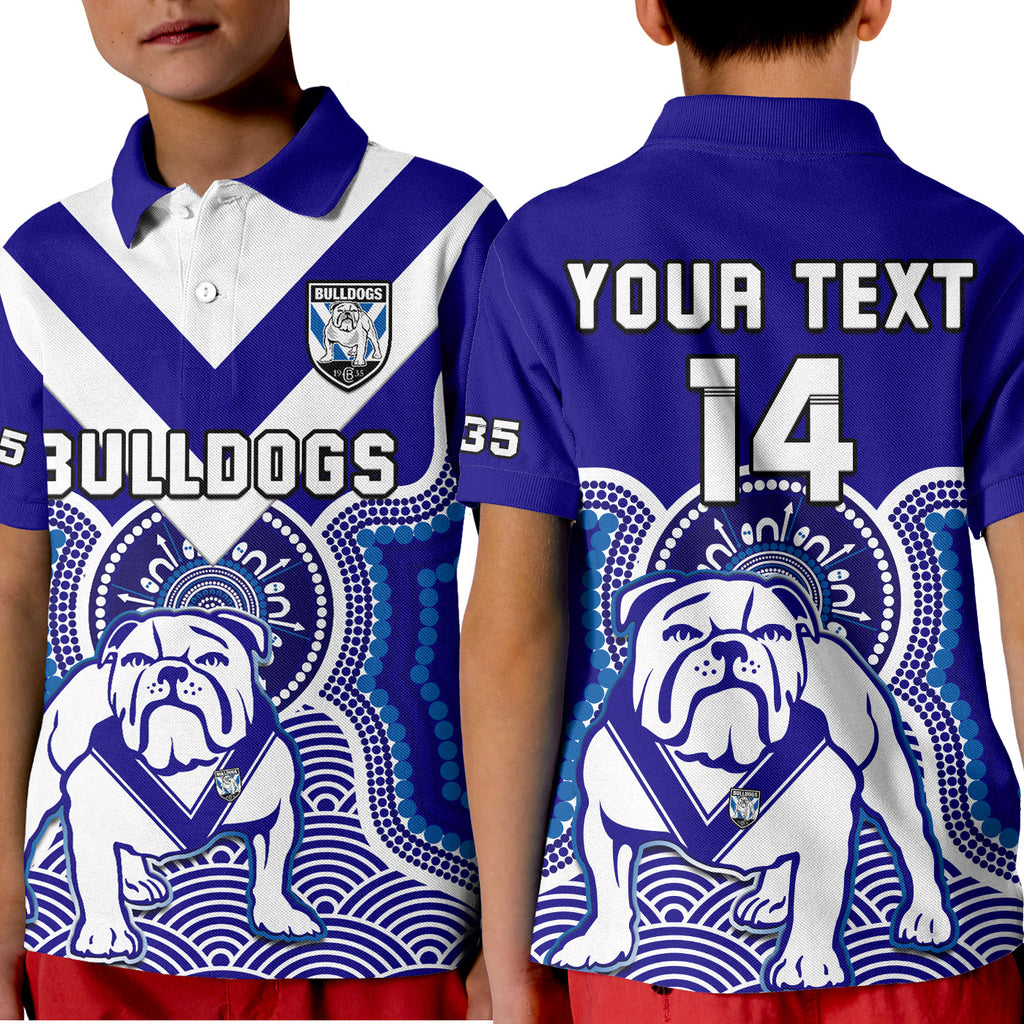 custom-text-and-number-bulldogs-rugby-polo-shirt-kid-canterbury-bankstown-1935-indigenous-artsy