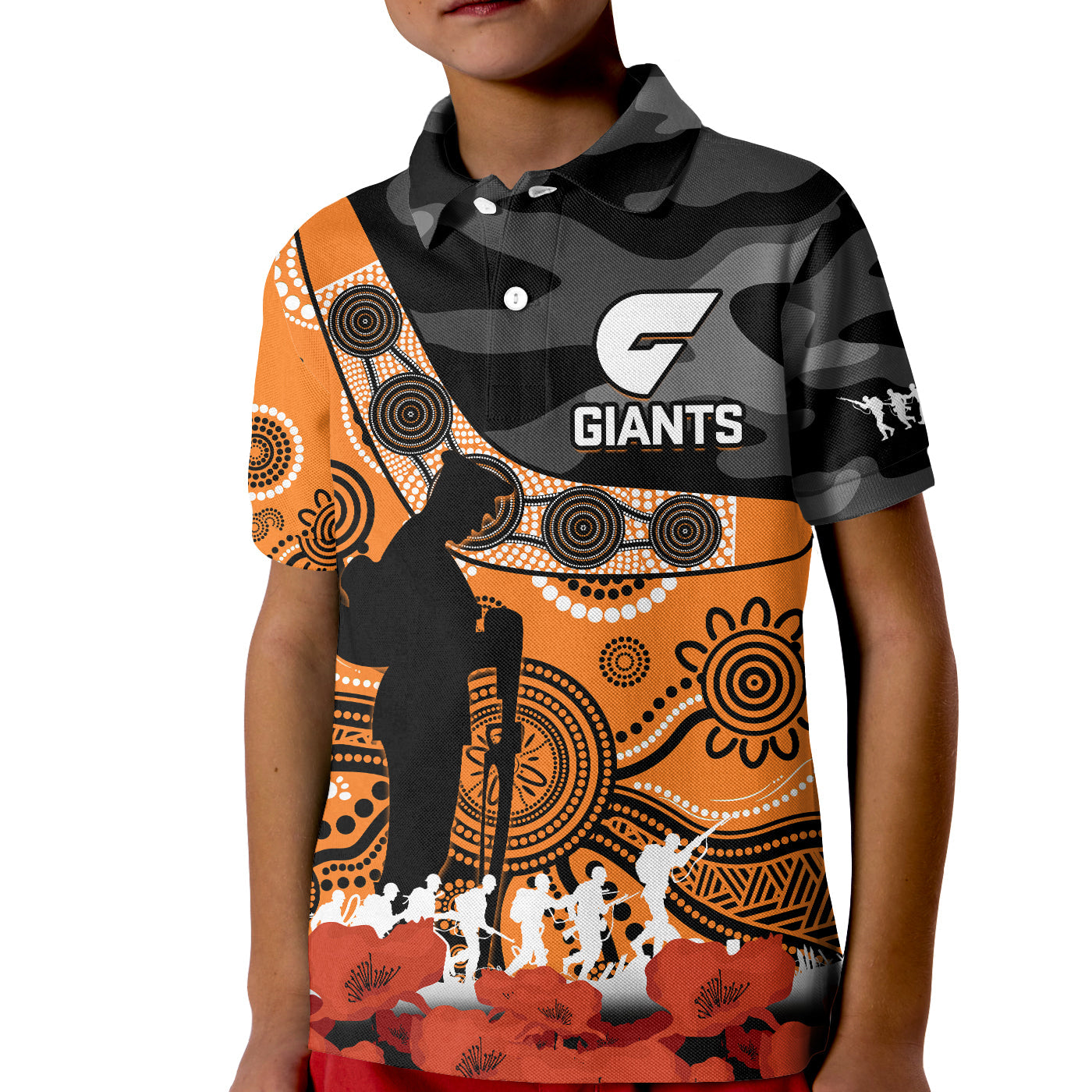 custom-text-and-number-giants-football-anzac-2023-polo-shirt-gws-aboriginal-mix-poppy-camouflage