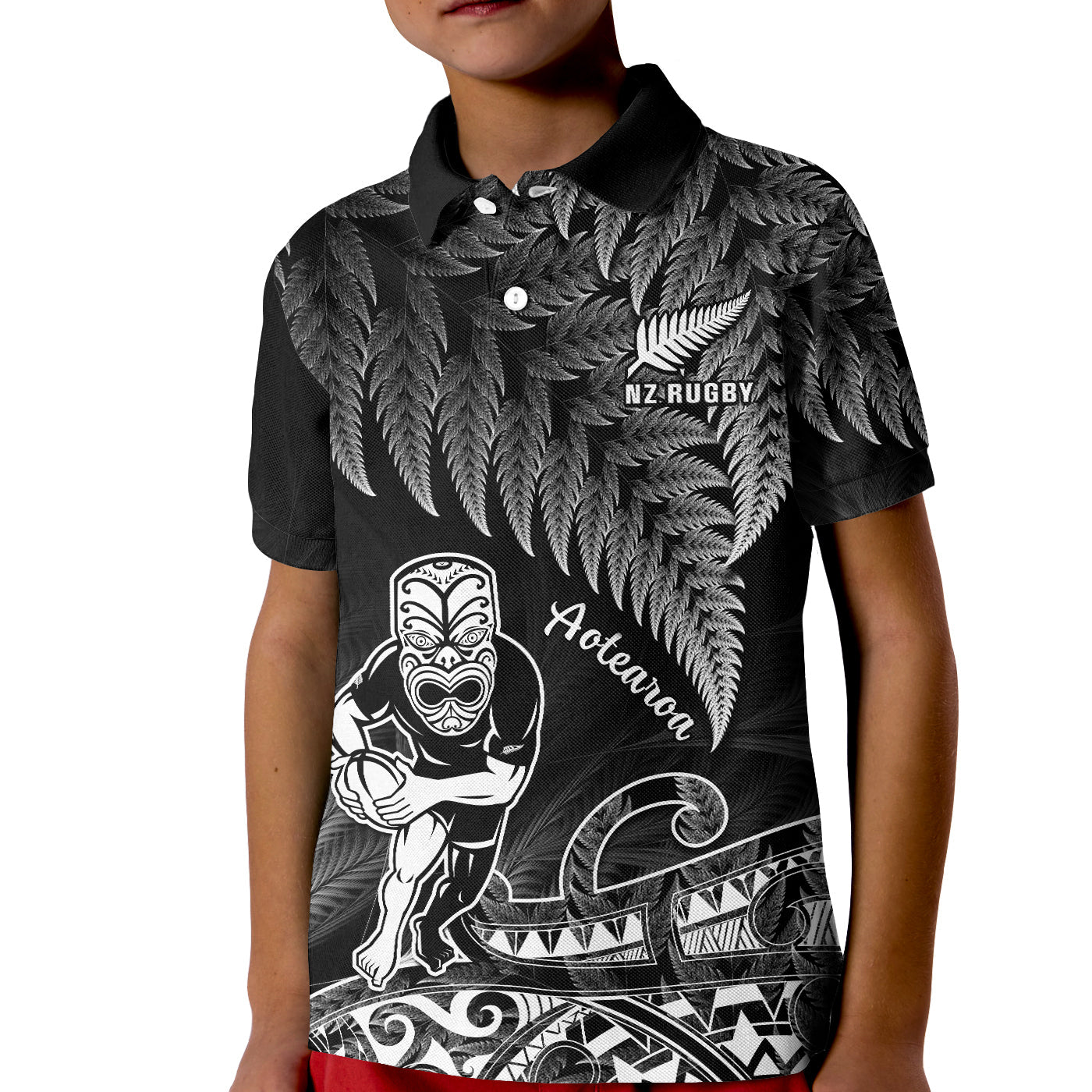 custom-text-and-number-new-zealand-silver-fern-rugby-polo-shirt-all-black-koru-maori