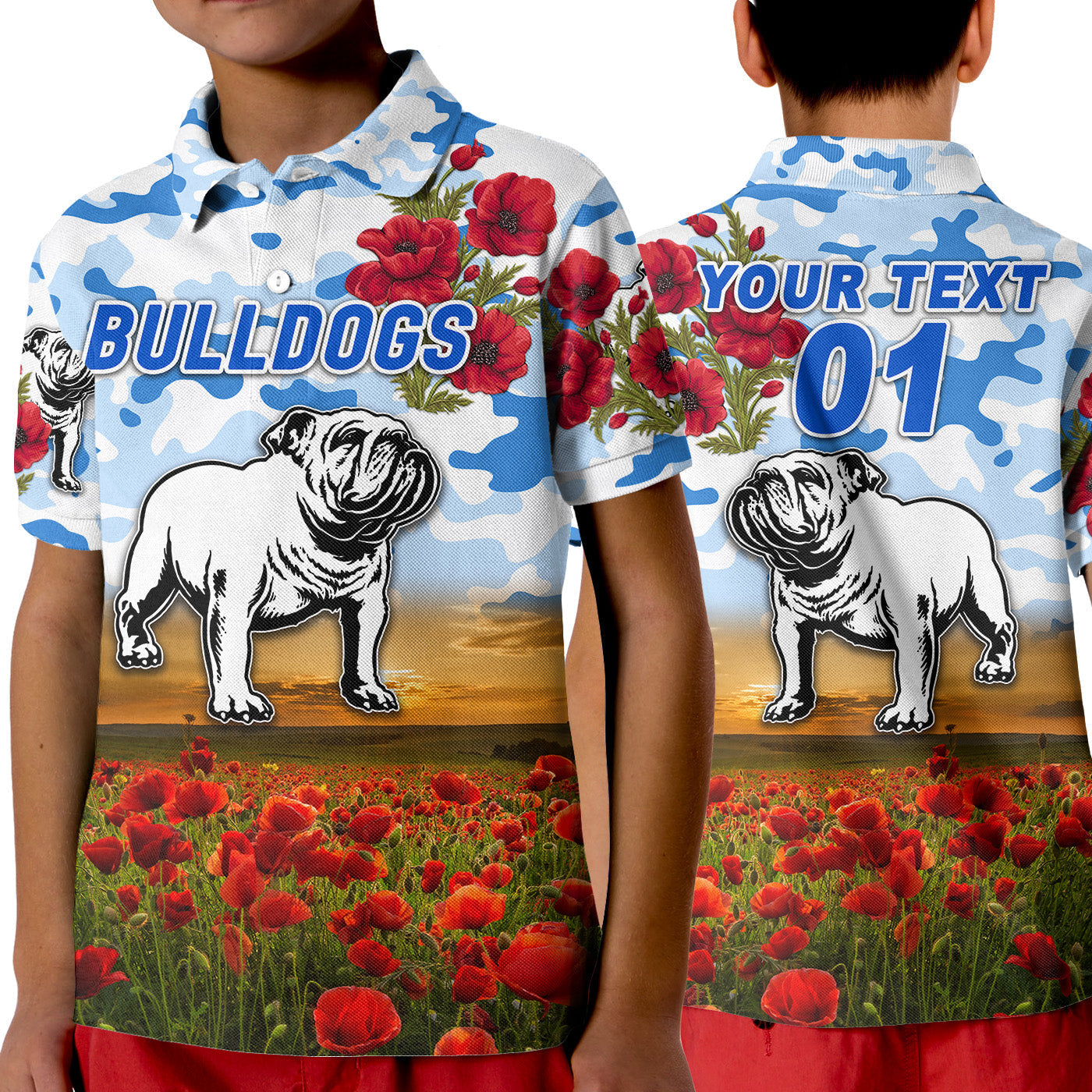 custom-personalised-bulldogs-anzac-polo-shirt-poppy-flowers-vibes-white