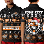 custom-personalised-wests-tigers-christmas-polo-shirt-aboriginal-art-merry-xmas