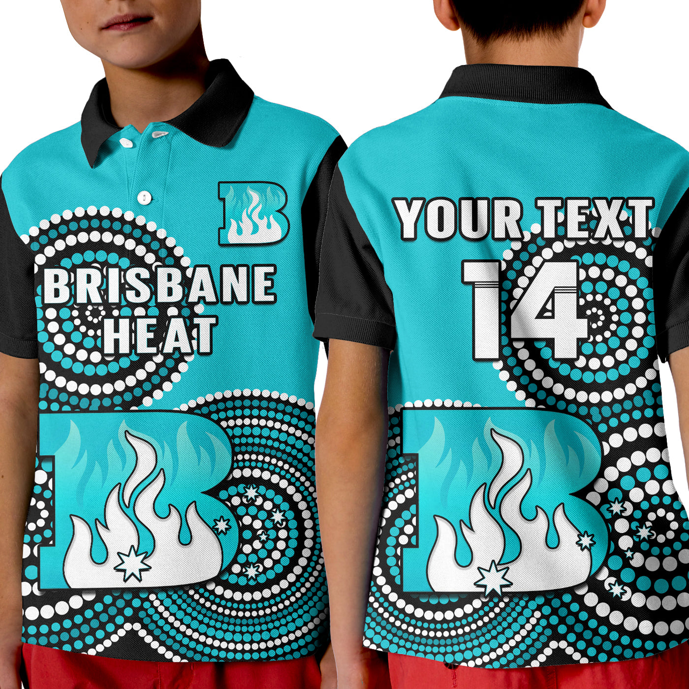 custom-text-and-number-brisbane-heat-cricket-polo-shirt-kid-champions-bbl12-proud-indigenous-art