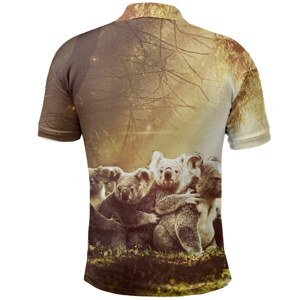 polo-shirt-koala-family-landscape-art-unisex