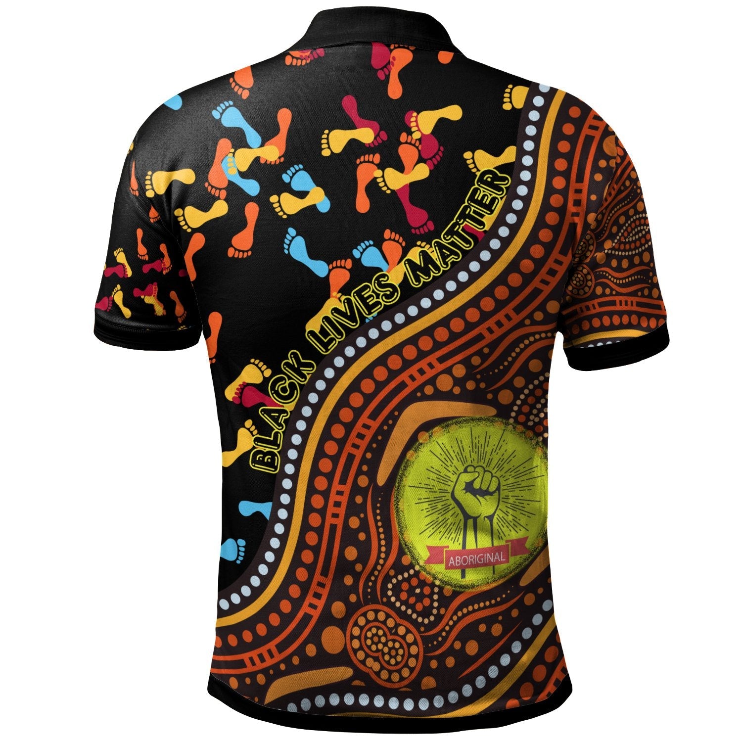 custom-text-polo-shirt-aboriginal-style-flag-black-live-matter