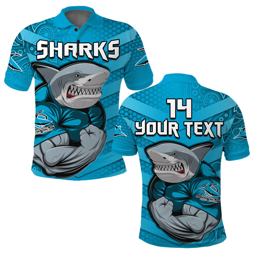 custom-text-and-number-sharks-rugby-polo-shirt-go-sharkies-aboriginal-sporty-version