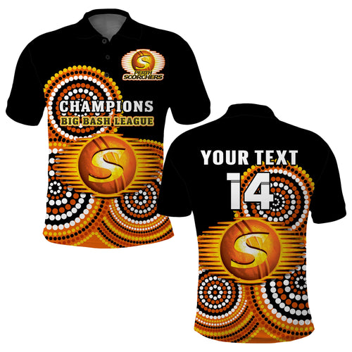 custom-text-and-number-perth-scorchers-cricket-polo-shirt-champions-bbl12-proud-indigenous-art