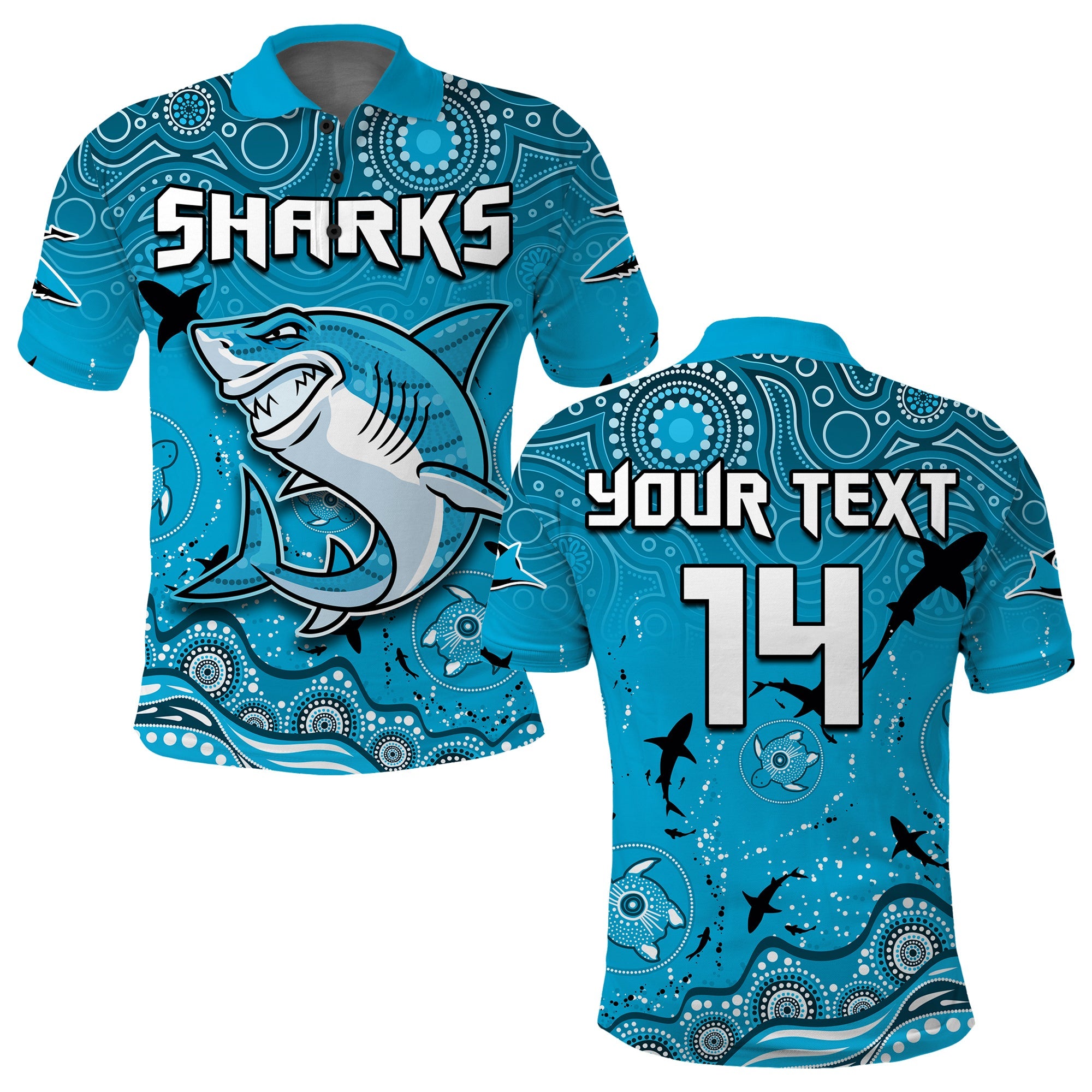 custom-text-and-number-sharks-rugby-polo-shirt-go-sharkies-aboriginal-special-version