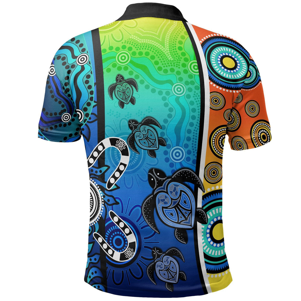 kid-aboriginal-polo-shirts-indigenous-turtle-dot-painting-art
