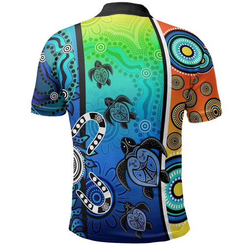 kid-aboriginal-polo-shirts-indigenous-turtle-dot-painting-art