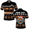 custom-personalised-wests-tigers-christmas-polo-shirt-aboriginal-art-merry-xmas