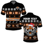 custom-personalised-wests-tigers-christmas-polo-shirt-aboriginal-art-merry-xmas