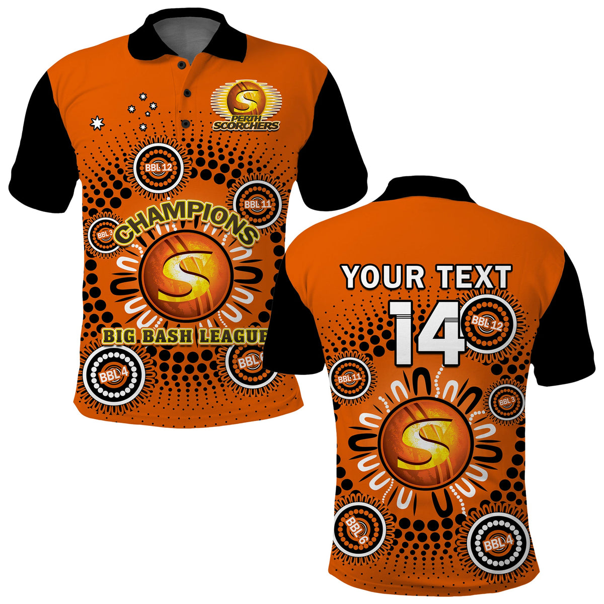 custom-text-and-number-perth-scorchers-cricket-polo-shirt-indigenous-5th-champions-bbl-proud