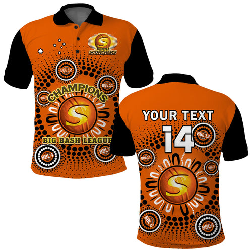 custom-text-and-number-perth-scorchers-cricket-polo-shirt-indigenous-5th-champions-bbl-proud