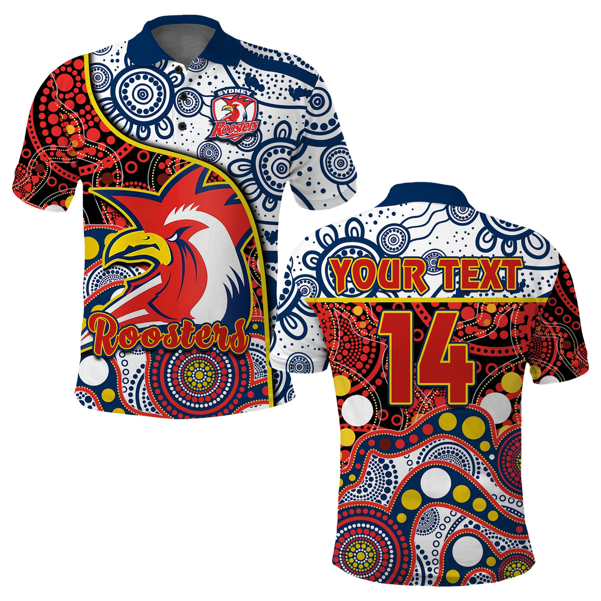 custom-text-and-number-roosters-rugby-polo-shirt-easts-1908-aboriginal-artsy-premiers