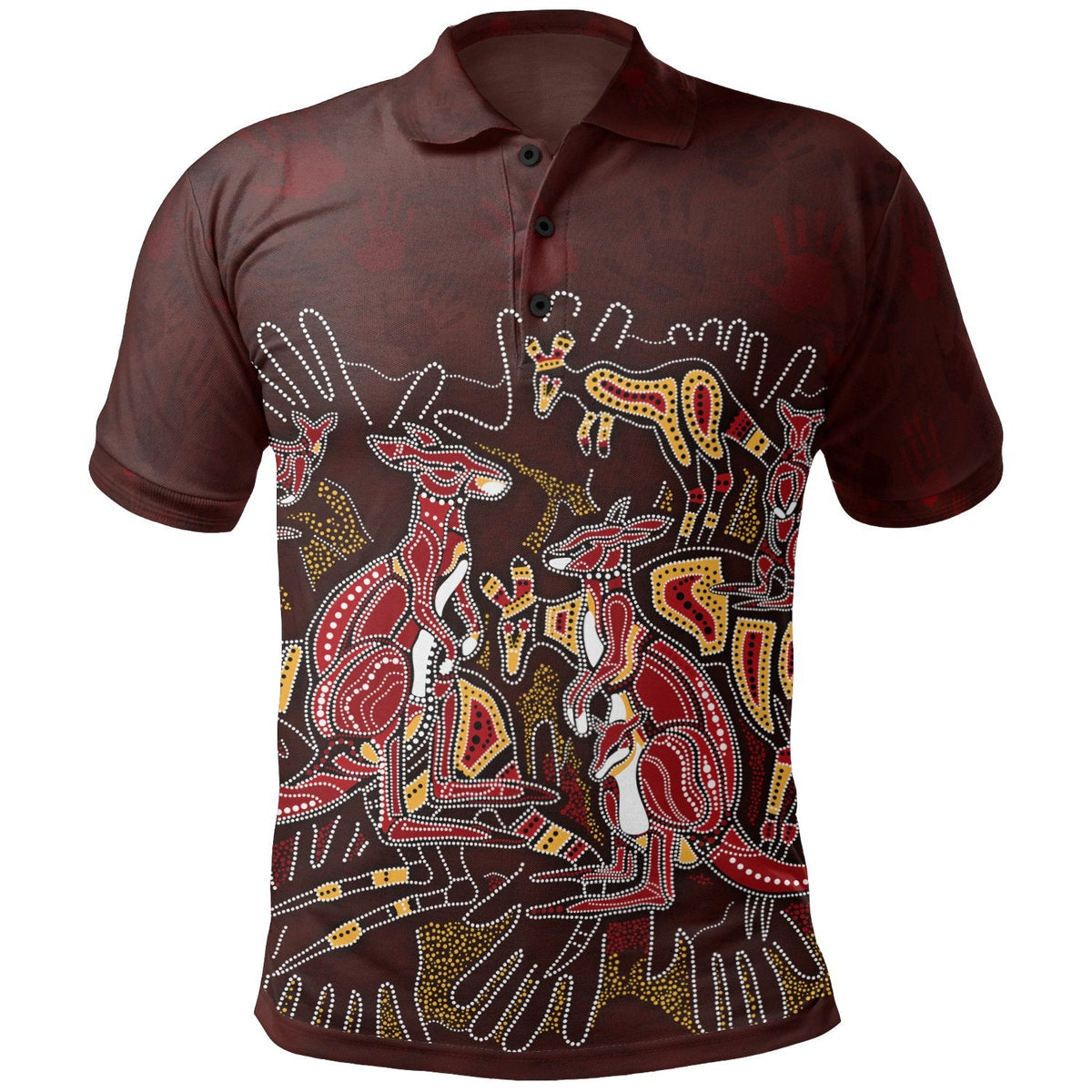 kidaboriginal-polo-shirts-kangaroo-family-with-hand-art