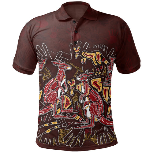kidaboriginal-polo-shirts-kangaroo-family-with-hand-art