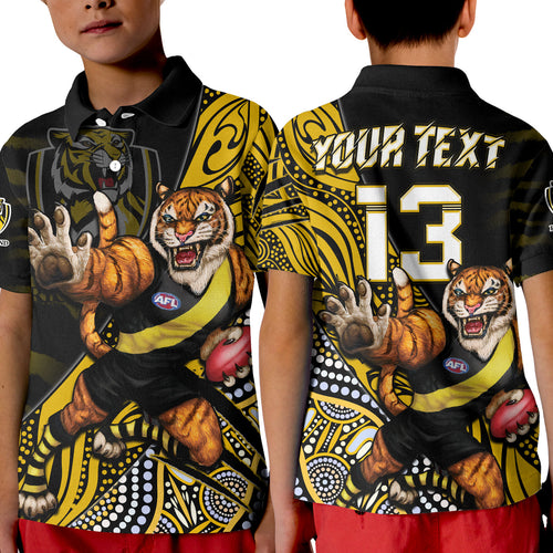 custom-text-and-number-richmond-football-polo-shirt-aboriginal-go-the-tigers-mascot