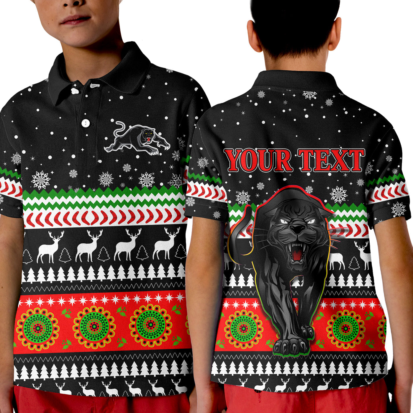 custom-personalised-panthers-polo-shirt-kid-penrith-christmas-the-riff