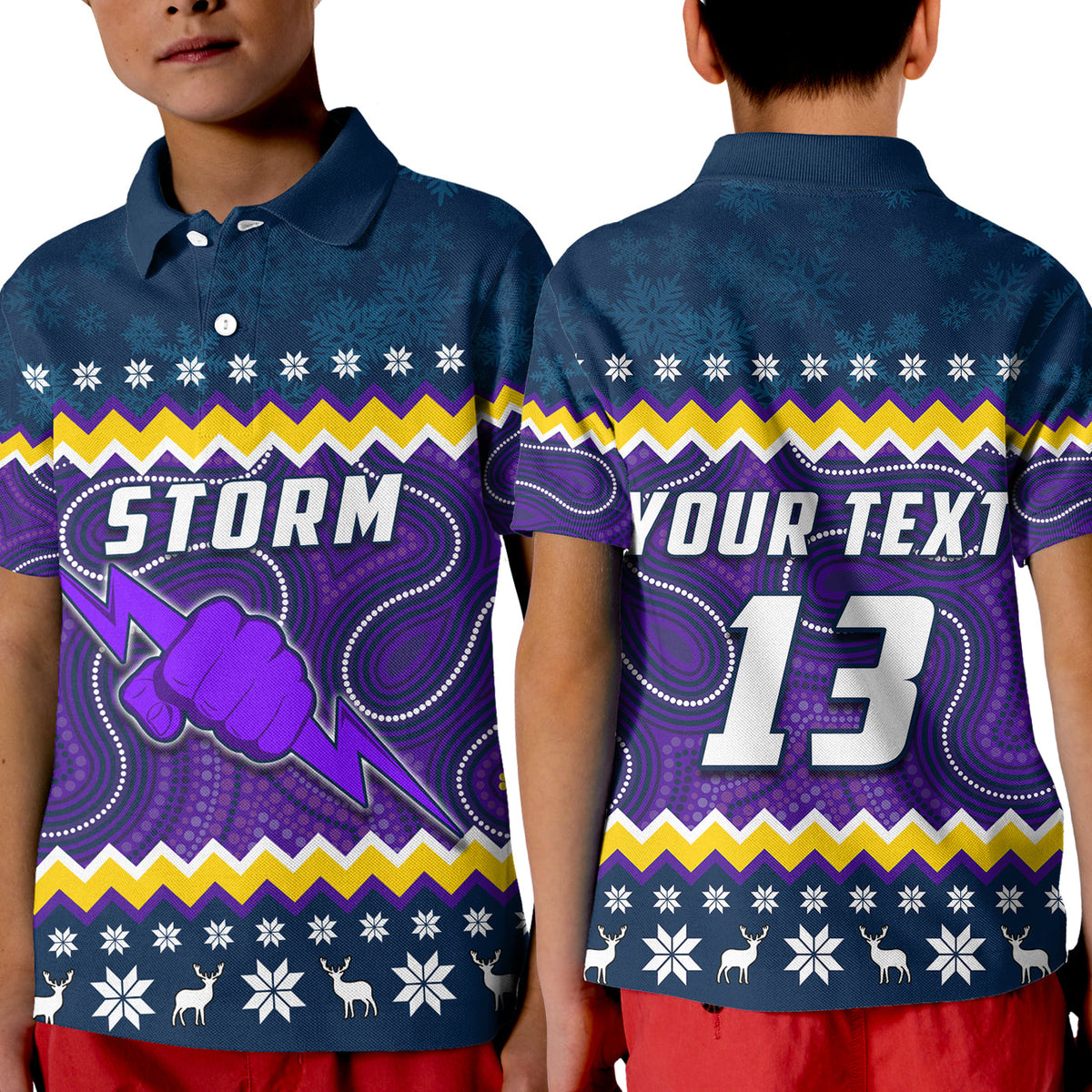 custom-text-and-number-storm-polo-shirt-kid-christmas-melbourne-mix-indigenous